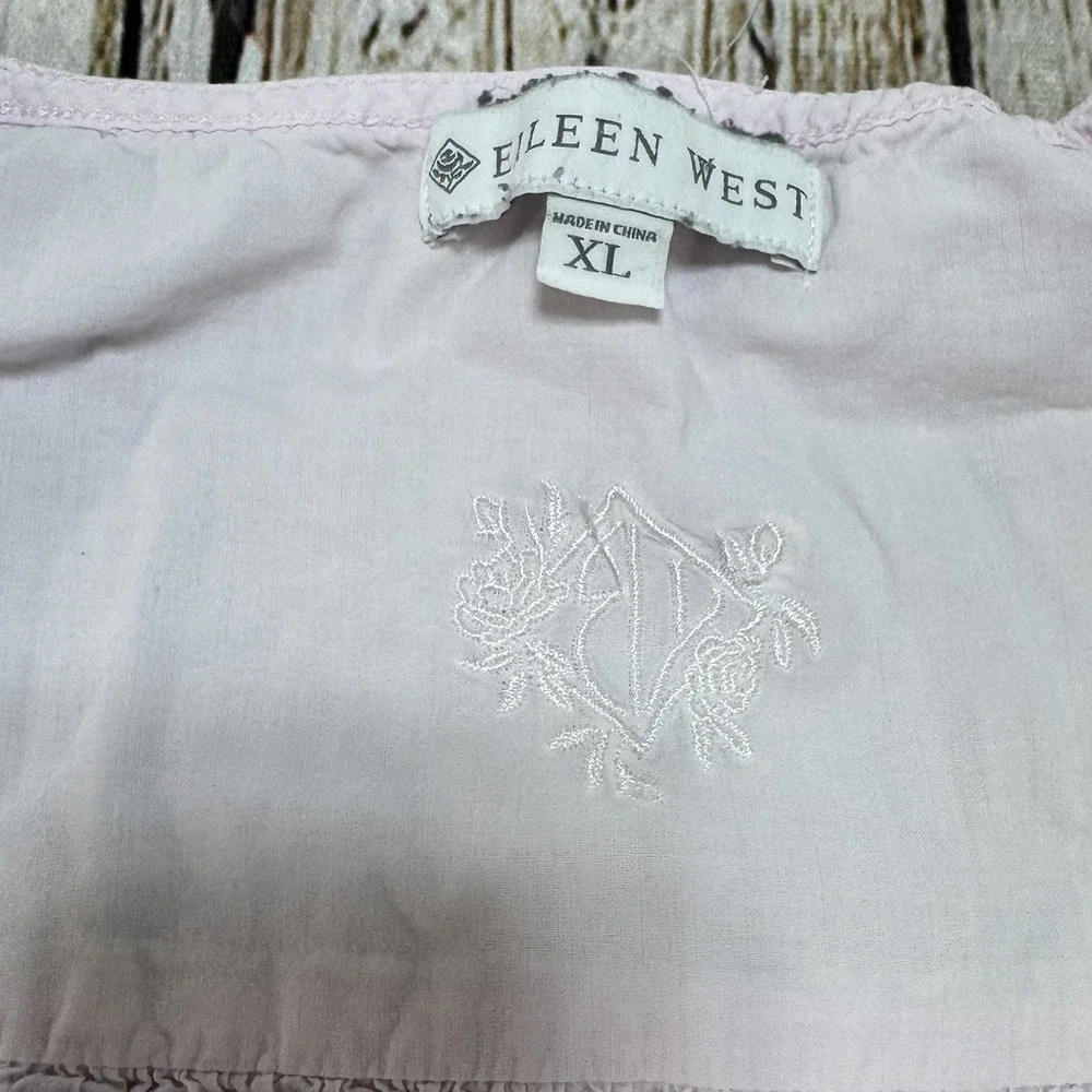 Eileen West Pale Pink Long Nightgown Size XL 100% Cotton Sleeveless *FLAWS - Picture 6 of 7